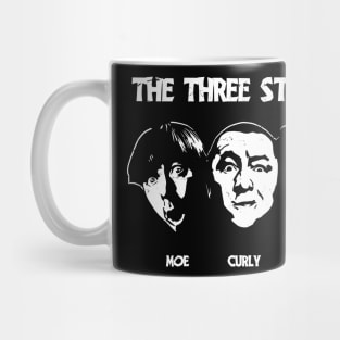 They are the amazing Three Stooges. Moe, Curly and Larry. Mug